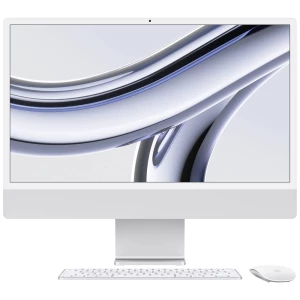 Apple iMac 24 Retina 4.5K (M3, 2023) 61 cm (24 palac) Apple M3 8‑Core CPU mit 4 Performance-Kernen und 4 Effizienz-Kernen 8 GB RAM 256 GB SSD Apple M3 čip (8-jezgreni GPU) srebrna MQR93D/A slika