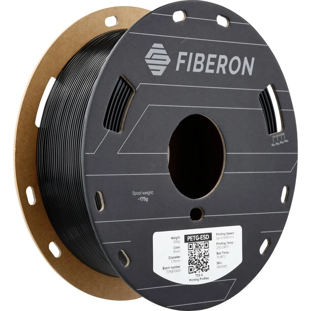 Polymaker FB03001 Fiberon™ PETG-ESD 3D pisač filament PETG ESD siguran od elektrostatičkog pražnjenja 1.75 mm 500 g crna slika