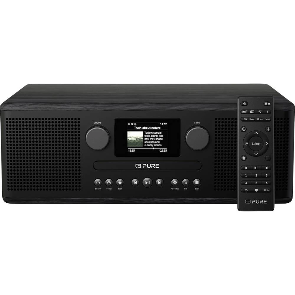 Pure Classic C-D6i Black-Black Ash EU/UK internetski džepni radio internet, DAB+ (1012), FM AUX, DAB+, USB crna, pepeo slika