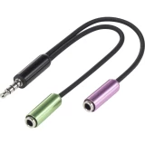 Jack adapter za slušalice s mikrofonom SpeaKa Professional SuperSoft 4pol. [1x jack utikač 3.5 mm - 2x jack utikač ženski 3.5 mm