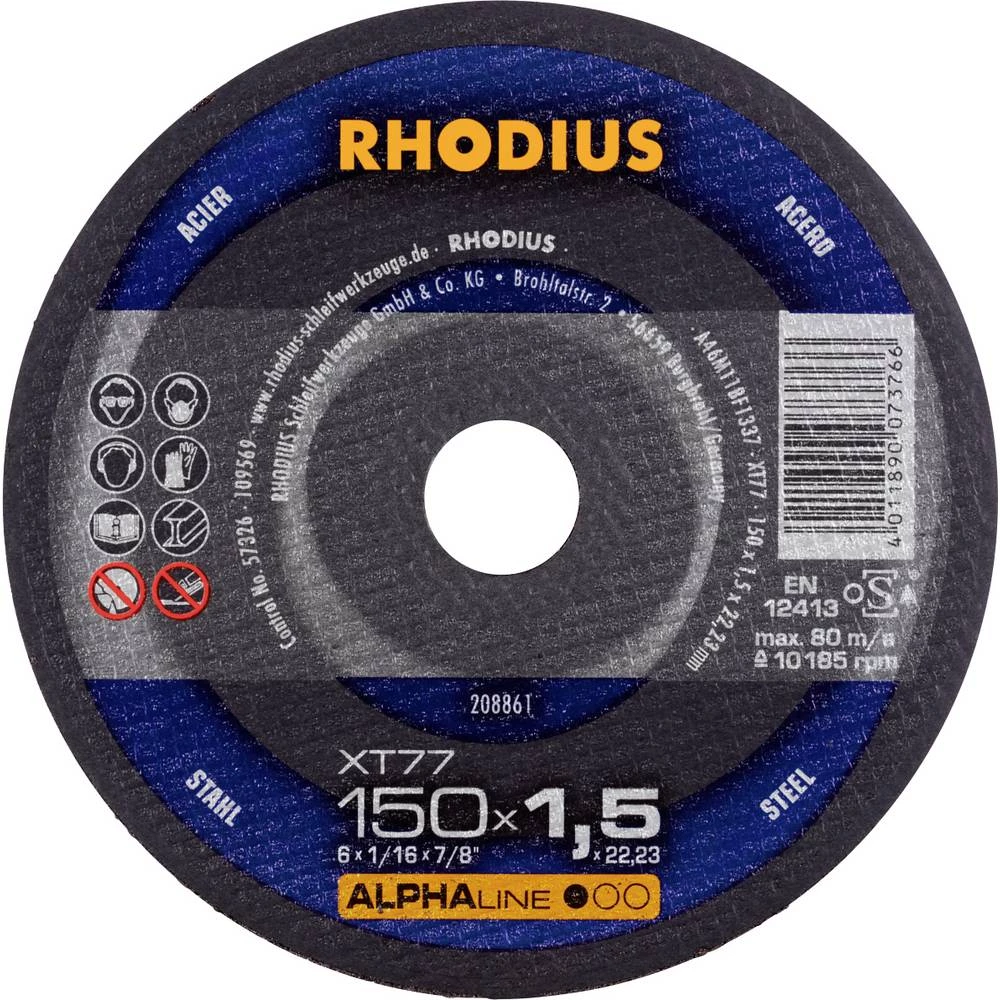 Rhodius 208861 rezna ploča ravna 150 mm 1 St. čelik slika