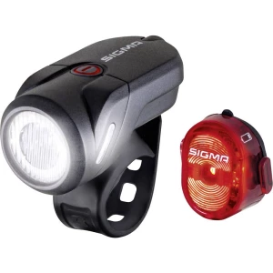 Komplet svjetla za bicikl Sigma AURA 35 / Nugget Set LED pogon na punjivu bateriju Crna slika