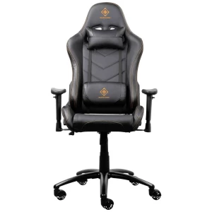 Gaming stolica izrađena od imitacije kože u dizajnu trkaće stolice s podesivim jastucima za vrat i leđa DELTACO GAMING DC310 igraća stolica crna slika
