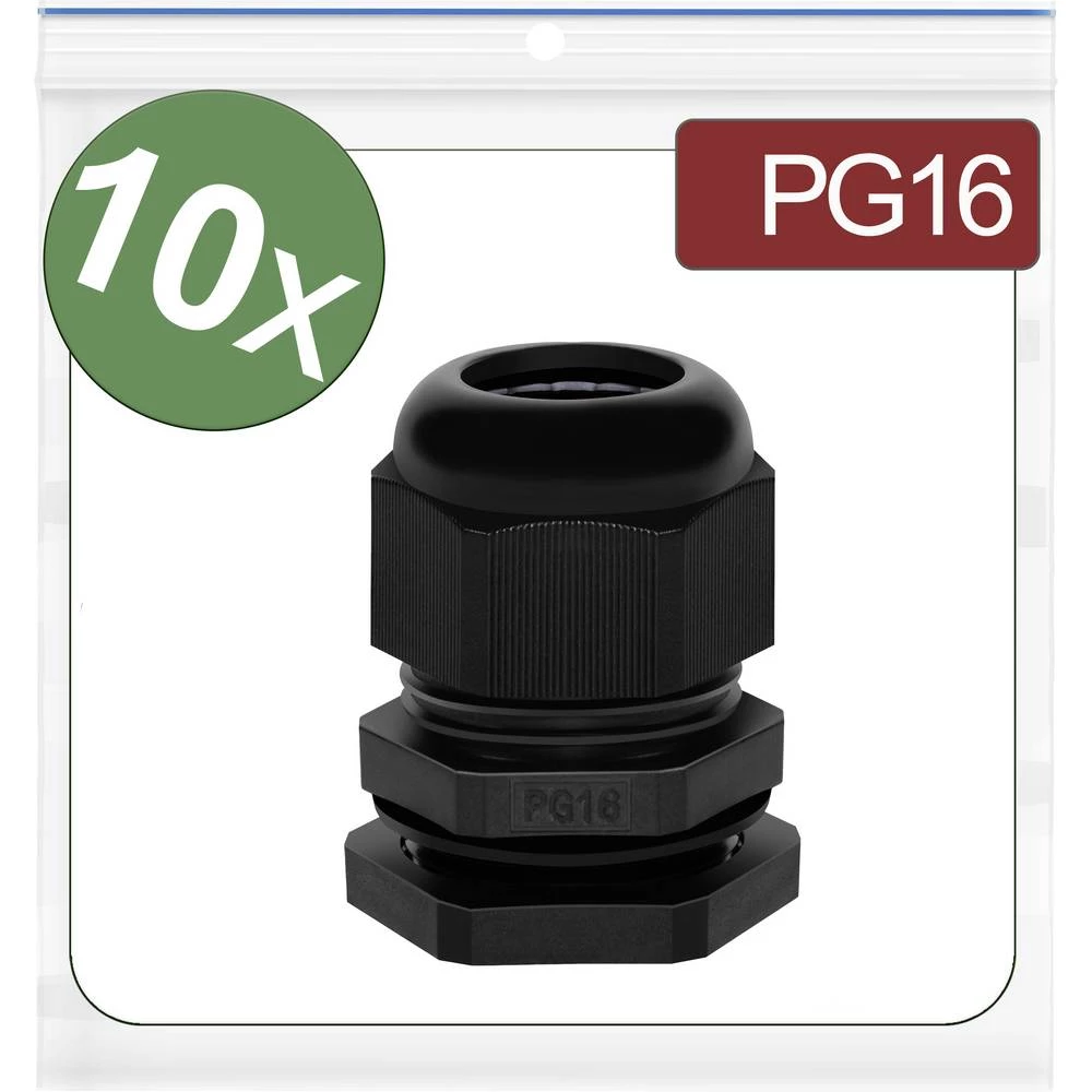 Quadrios 24CA382 kabelska uvodnica  PG16  poliamid crna 10 St. slika