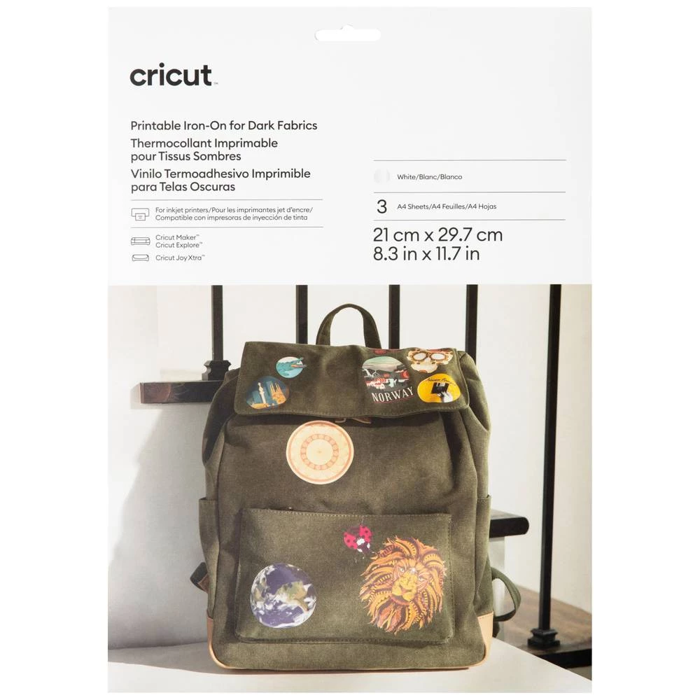 Cricut Printable Iron-On for Dark Fabric A4 set folije Širina reza 29.7 cm slika