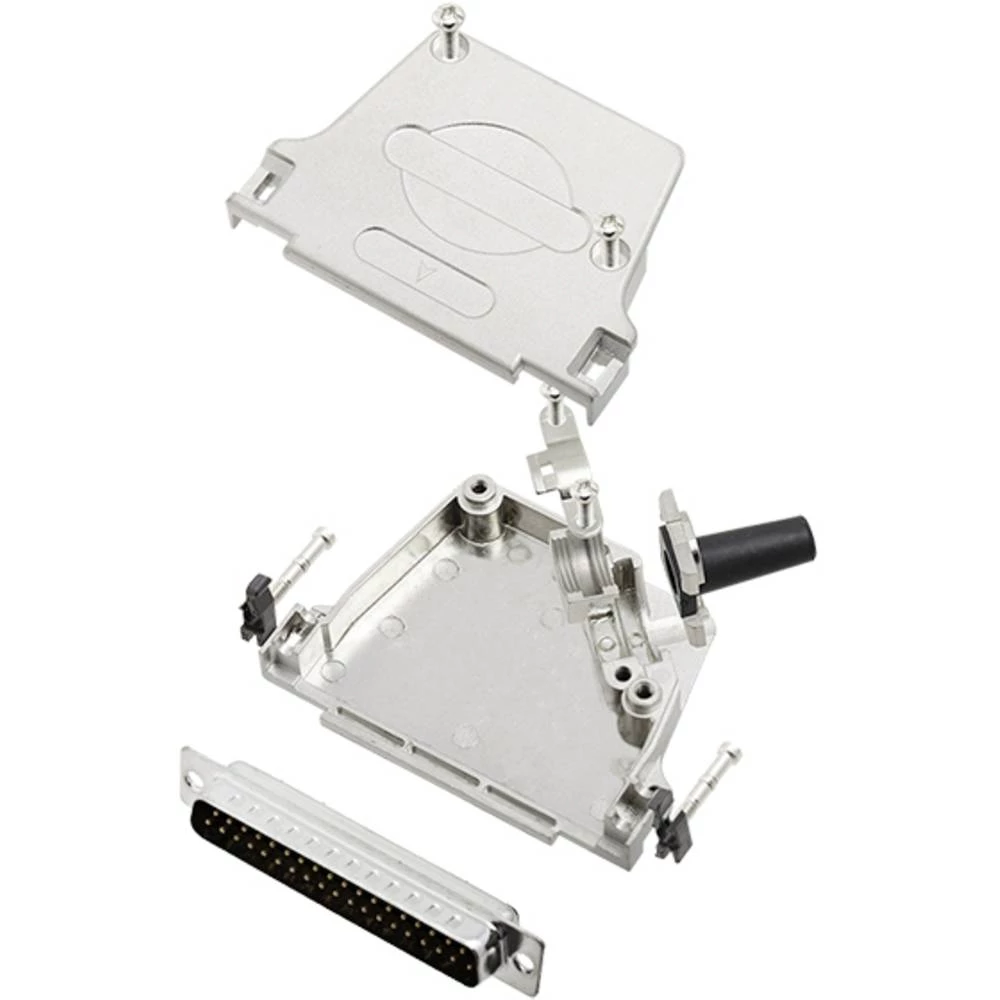 Komplet D-SUB pinskih konektora 45 ° Broj polova: 37 Lemni kup TRU COMPONENTS TCD45ZF37DMPK 1 ST slika