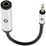 Oehlbach utičnica audio adapterski kabel [1x priključna doza za 6,3 mm banana utikač - 1x 3,5 mm banana utikač] 15 cm crna