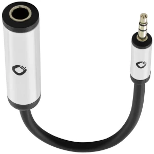 Oehlbach utičnica audio adapterski kabel [1x priključna doza za 6,3 mm banana utikač - 1x 3,5 mm banana utikač] 15 cm crna slika