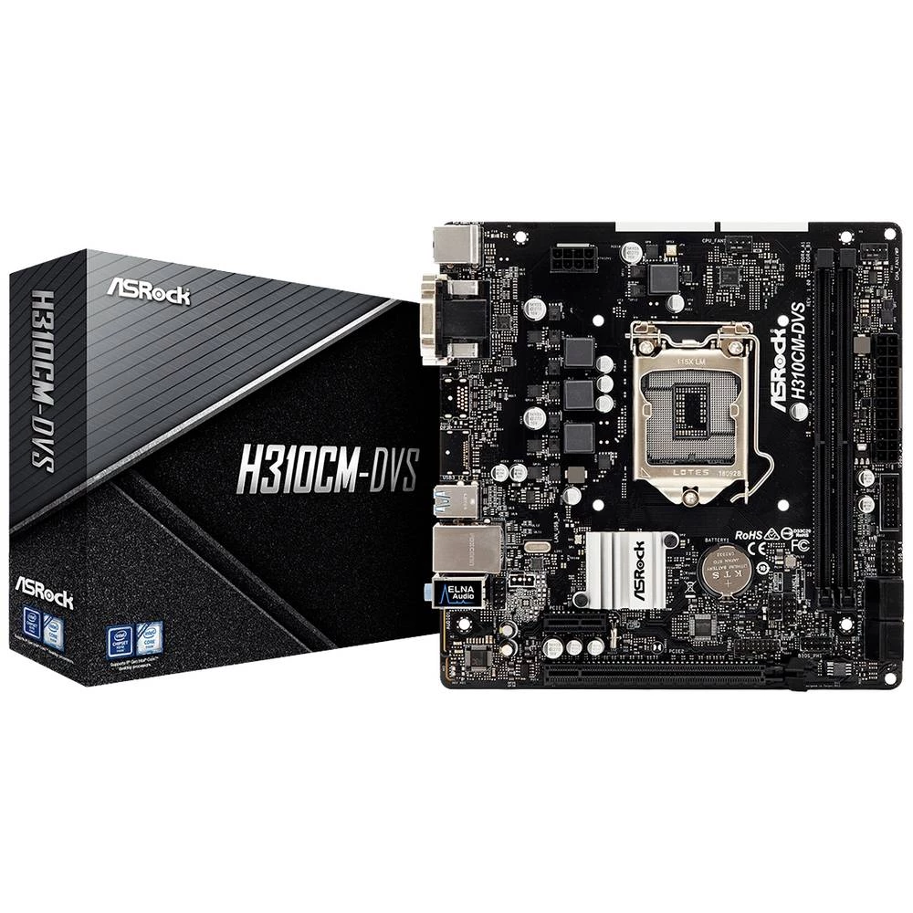 ASRock H310CM-DVS matična ploča Baza Intel® 1151 Faktor oblika (detalji) Micro-ATX Set čipova matične ploče Intel® H310 slika