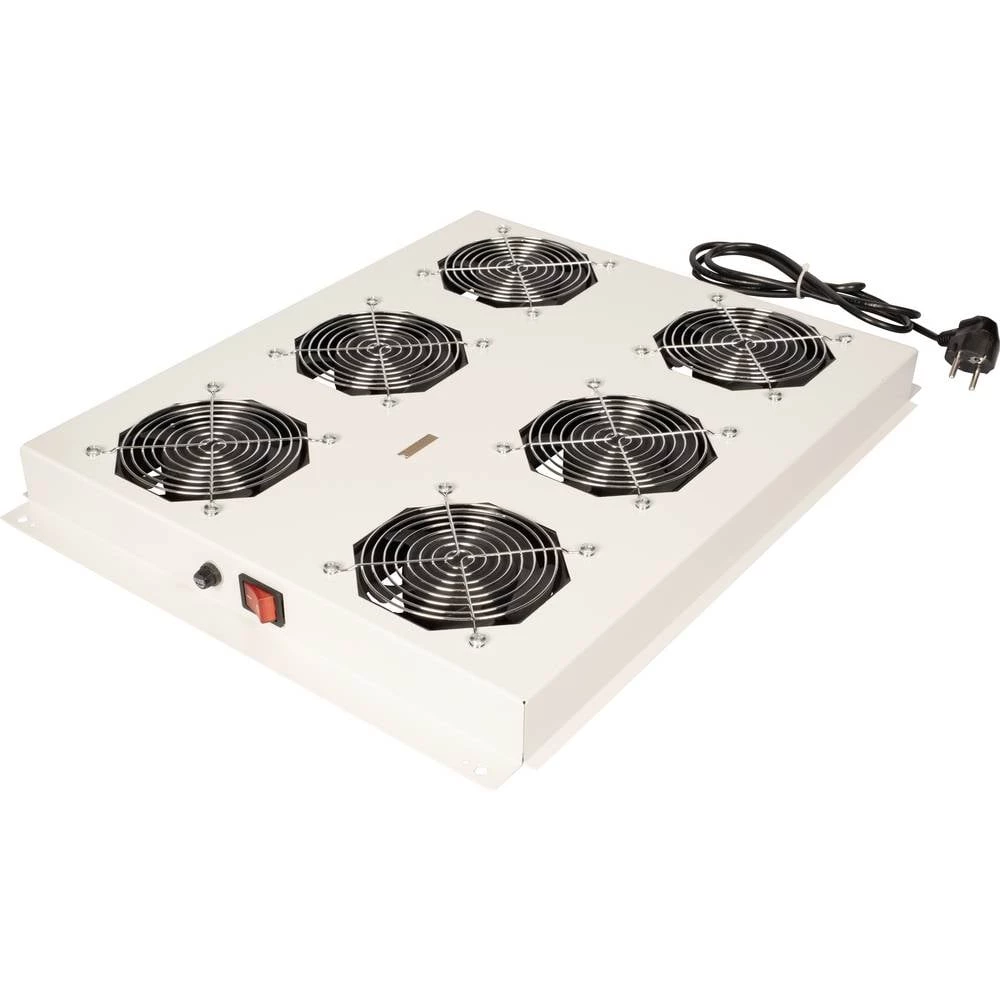Roline 26.21.0309 19 palac 6 x ugradbeni ventilator za mrežni ormar 1 U s prekidačem siva slika