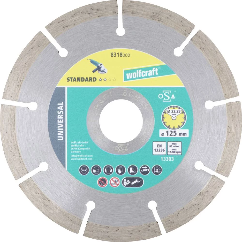 Wolfcraft 8318000 dijamantna rezna ploča 125 mm 1 kom. plavac, kamen slika
