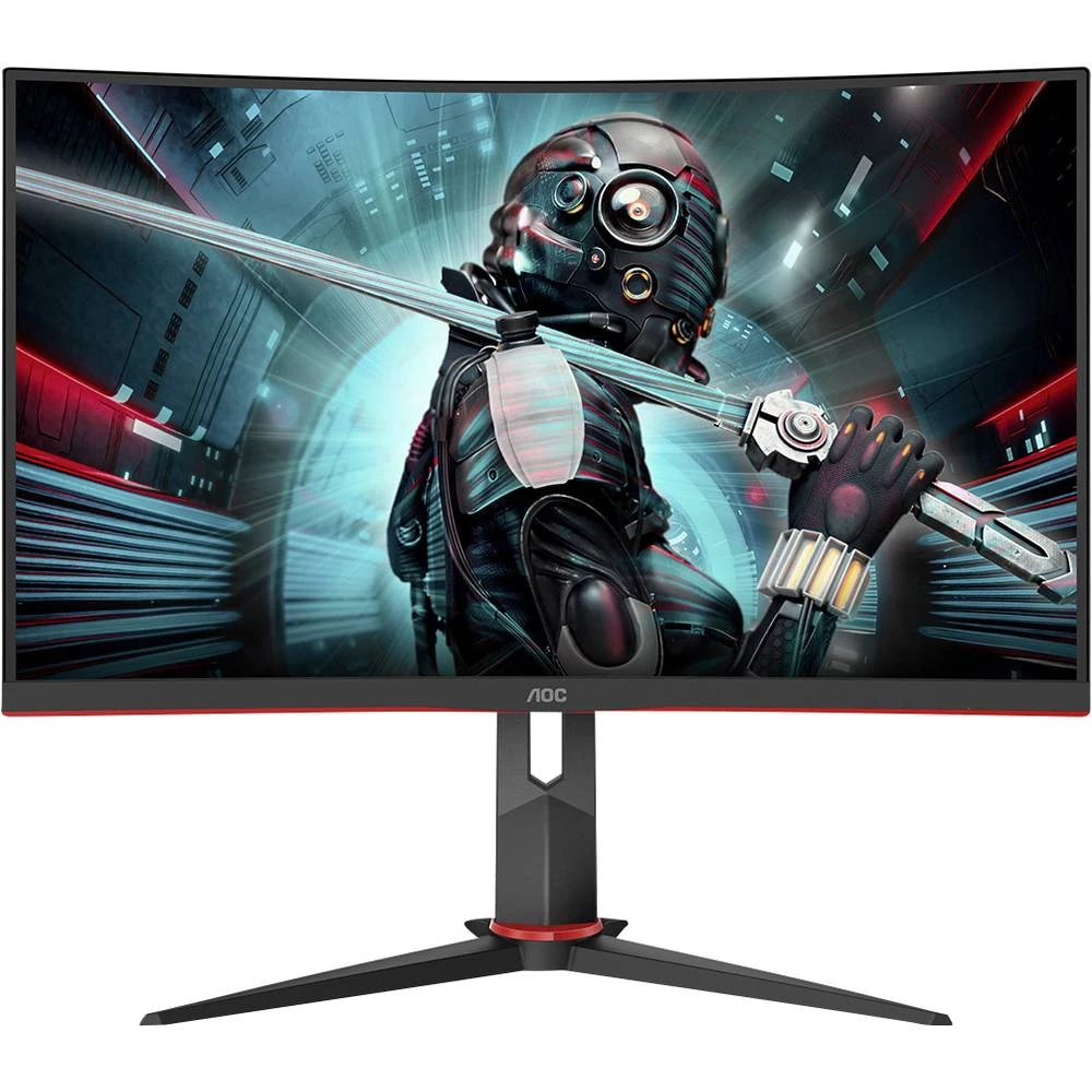 AOC CQ27G2U/BK ekran za igranje  68.6 cm (27 palac) Energetska učinkovitost 2021 G (A - G) 2560 x 1440 piksel QHD 1 ms HDMI™, DisplayPort, USB 3.2 gen. 1 (USB 3.0), audio line-in, slušalice (3.5 mm... slika