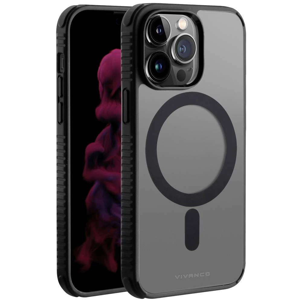 Vivanco Mag Solid Elite stražnji poklopac za mobilni telefon Apple iPhone 14 Pro prozirna, crna slika