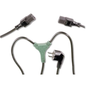 Struja, Rashladni uređaji Y-kabel [1x Kutni sigurnosni utikač - 2x Ženski konektor IEC C13, 10 A] 1.7 m Crna Digitus slika