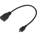 HDMI adapter [1x HDMI utikač D Micro 1x HDMI utikač ženski] SpeaKa Professional 0.20 m, crna, pozlaćeni utični kontakti slika