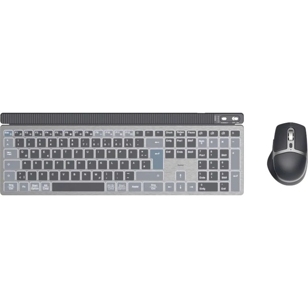 Hama WKM-750 Bluetooth® tipkovnica, set miša njemačka, qwertz crna slika