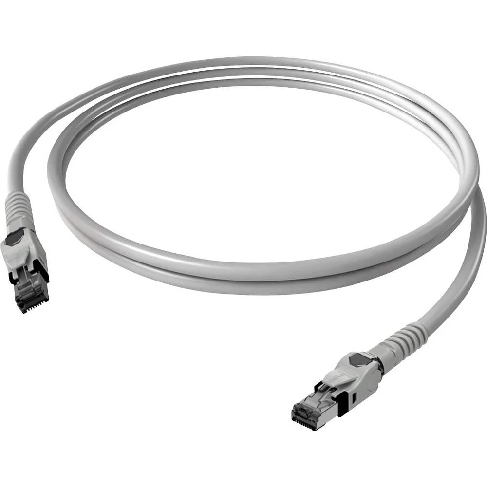 Easylan CP1OAMSMS0010 RJ45 mrežni kabel, Patch kabel CAT 6a S/FTP 1 m siva dvostruko zaštićen, bez halogena, vatrostalan slika