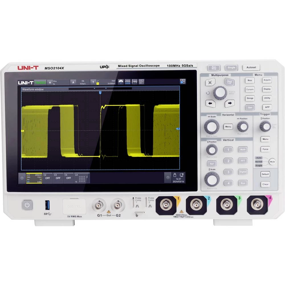 Uni-T MSO2104X digitalni osciloskop 100 MHz 100 Mpts 1 kom. slika
