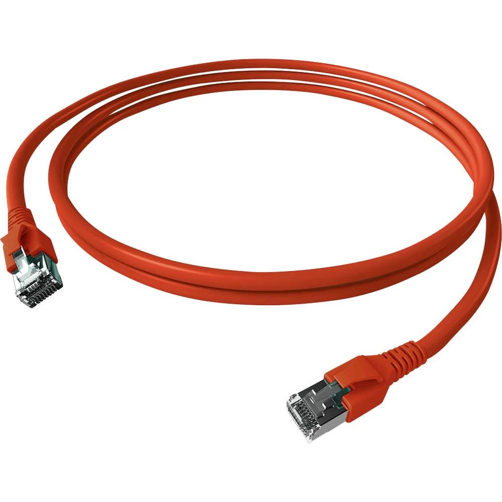 Easylan CP1KRBRBR0005 RJ45 mrežni kabel, Patch kabel CAT 6a S/FTP 0.50 m crvena (bistra) dvostruko zaštićen, bez halogen slika