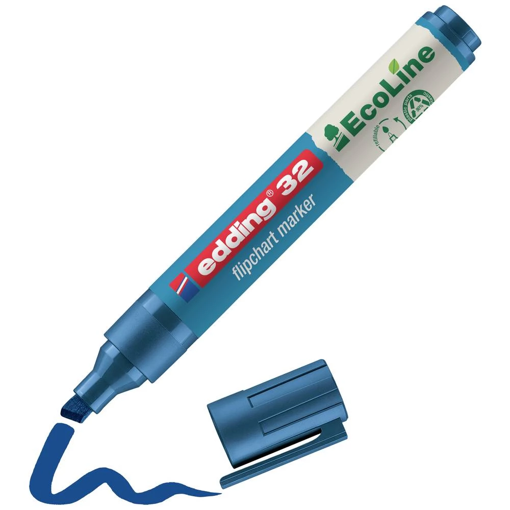 Edding 4-32003 Flipchart marker 32 EcoLine klinasti vrh 1 - 5 mm plava boja 1 St. slika