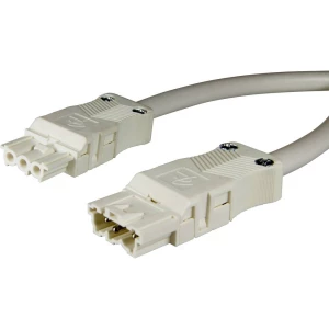 Adels-Contact 92875330 mrežni priključni kabel mrežni adapter - mrežni konektor Ukupan broj polova: 2 + PE bijela 3.00 m 25 St. slika