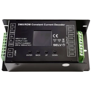Kontroler deko svjetla, DMX/RDM 4 CH CC dekoder, prigušivanje: DMX512, 12-50V DC, 1-42V Deko Light DMX/RDM 4 CH CC Decoder LED prigušivač 135 mm 69 mm slika