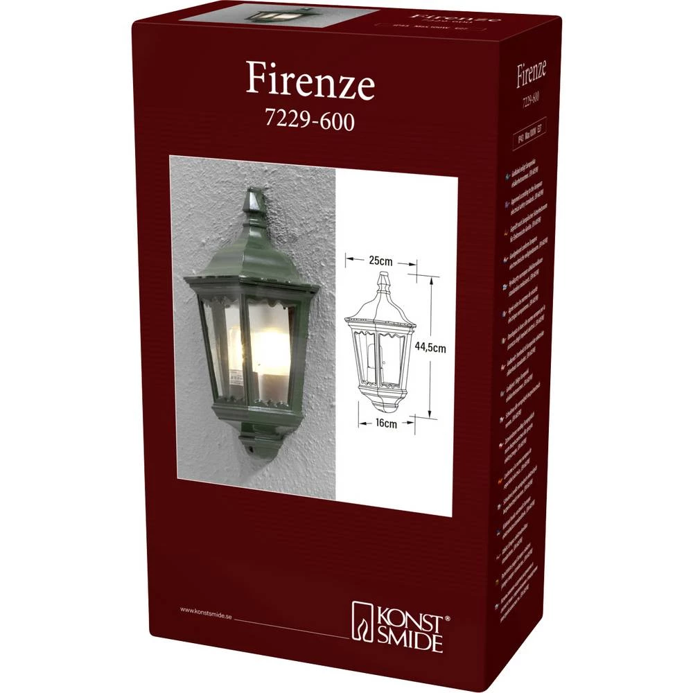 Konstsmide Firenze 7229-600 vanjsko zidno svjetlo E27 100 W zelena slika