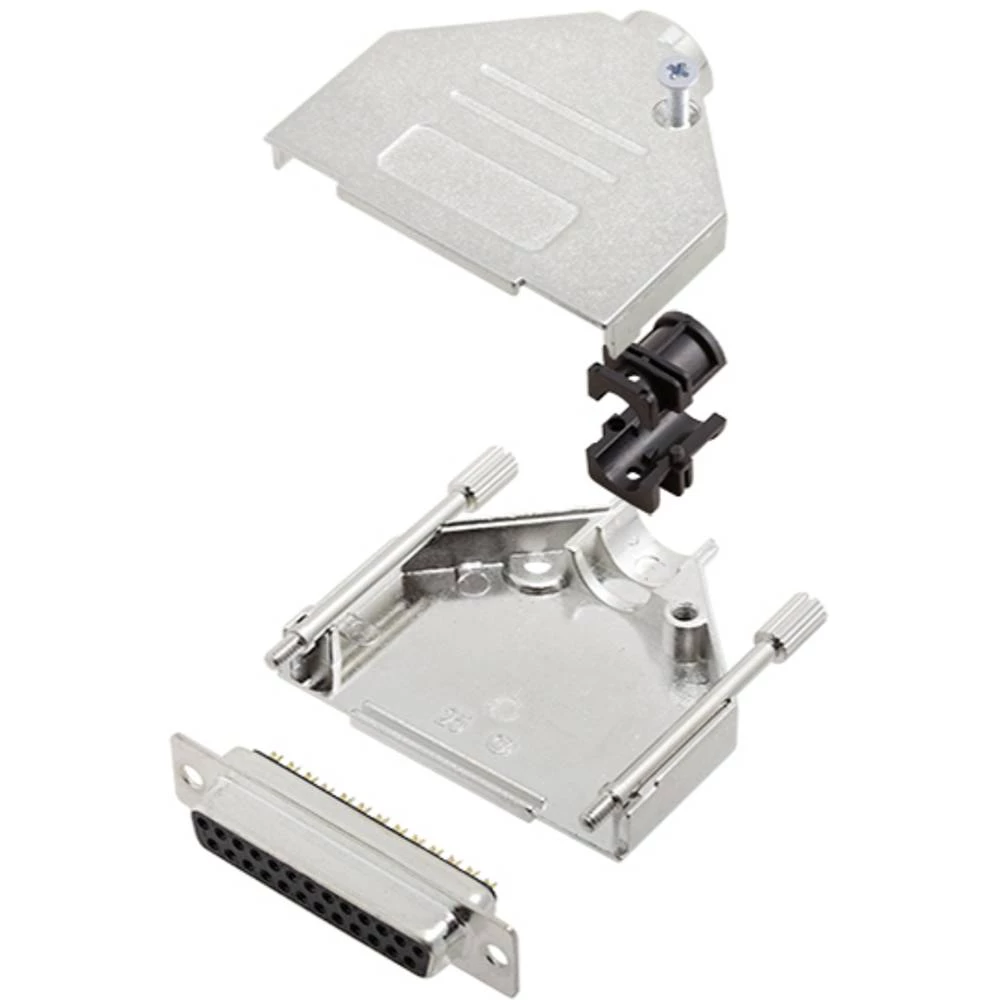 Višestruki ženski konektor D-SUB komplet 180 ° Broj polova: 25 Lemni kup TRU COMPONENTS TCDTZK25DBSK 1 ST slika