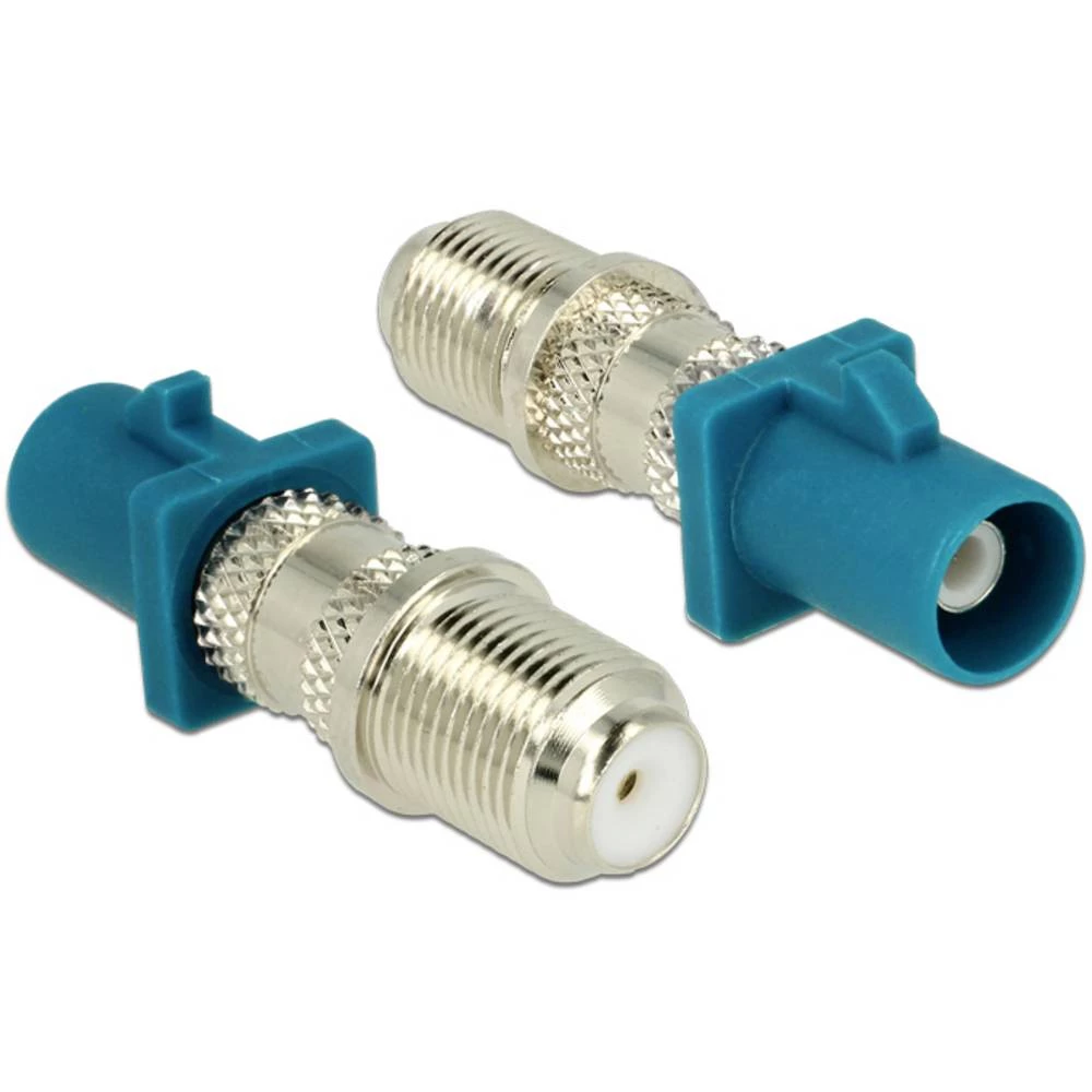 Delock antene, SAT adapter [1x F-utičnica - 1x fakra utičnica] srebrna, plava boja slika