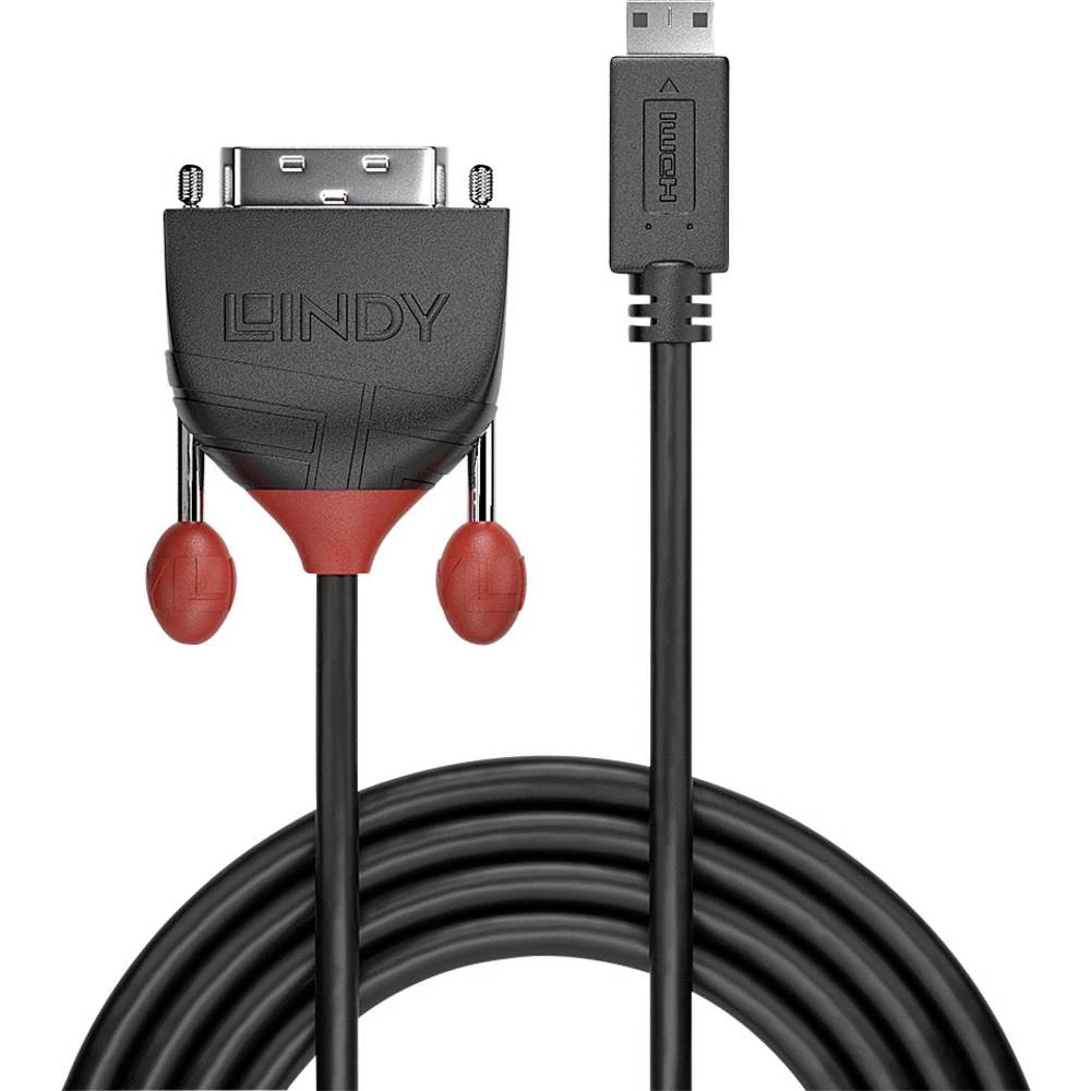 LINDY HDMI / DVI adapterski kabel HDMI-Mini-C utikač, DVI-D 18+1-polni utikač 1.00 m crna 36281  HDMI kabel slika