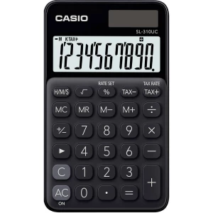 Casio SL-310UC-BK džepni kalkulator crna Zaslon (broj mjesta): 10 solarno napajanje, baterijski pogon (Š x V x D) 70 x 8 x 118 mm slika