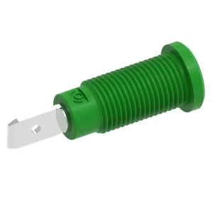 Ø2mm sigurnosna banana utičnica s Ø10mm okruglom maticom, 4,8x9mm ravni spojni jezičak, zelena Electro PJP 228-2-I-CD1-V sigurnosna ugrađena utičnica   zelena 1 St. slika