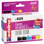 edding uložak za pisač EDD-625 zamjenjuje Canon PGI-580XXLBK/CLI-581XXLBK/C/M/Y Multipack 5 - tekst crna, fotografija crna, cijan, magenta, žuta - sadržaj: 1x 25 + 4x 10,5 ml Edding kombinira