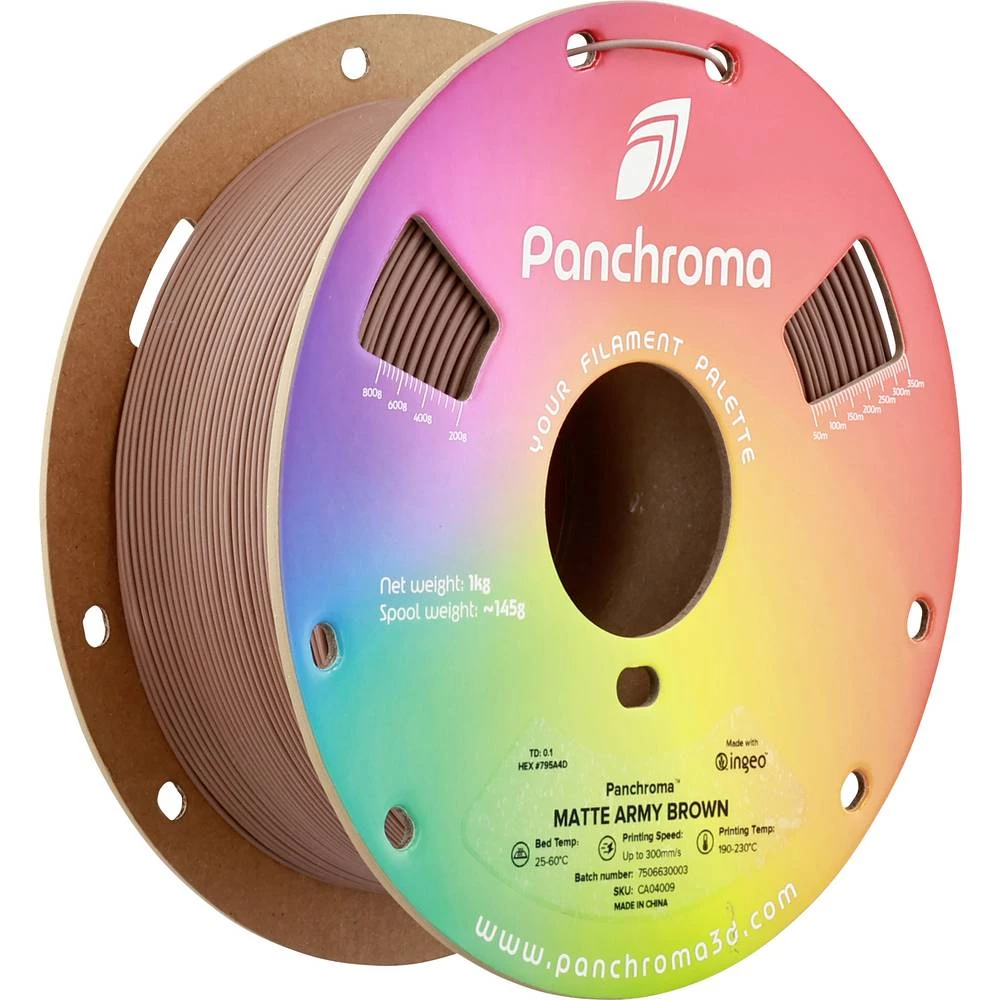 Polymaker CA04009 Panchroma™ Matte 3D pisač filament PLA mat, manji sadržaj plastike 1.75 mm 1000 g vojničko smeđa boja, slika