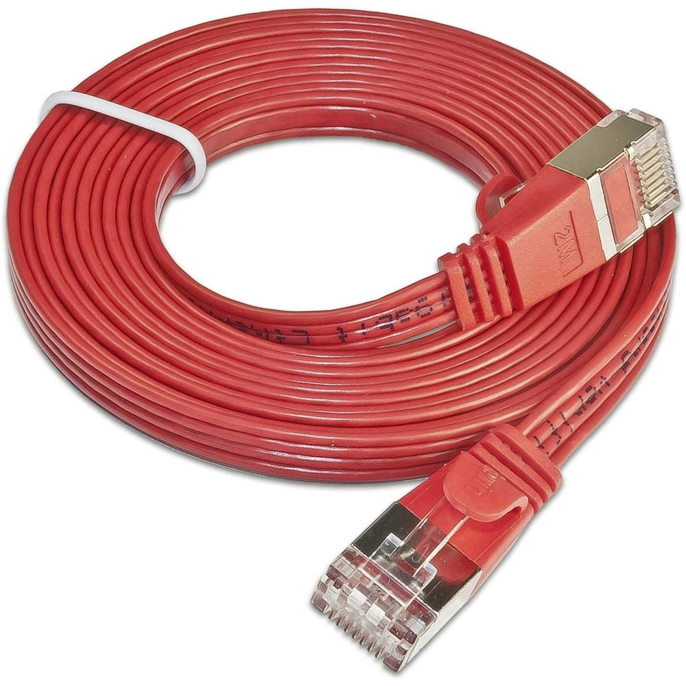 LAN (RJ45) Mreža Priključni kabel CAT 6 U/FTP 0.25 m Crvena plosnati Slim Wirewin slika