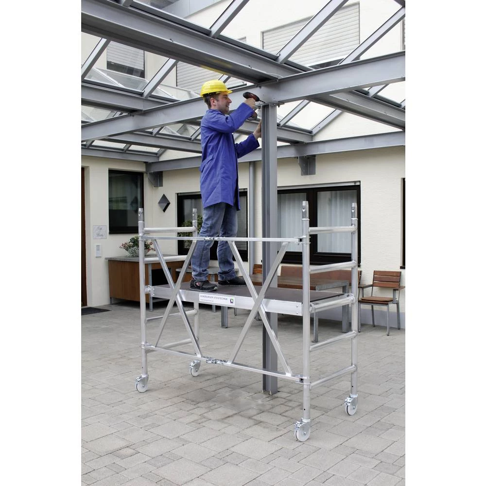 MUNK Günzburger Steigtechnik 115401 aluminij skela sklopiva, mobilna Radna visina (maks.): 3 m srebrna 54 kg slika