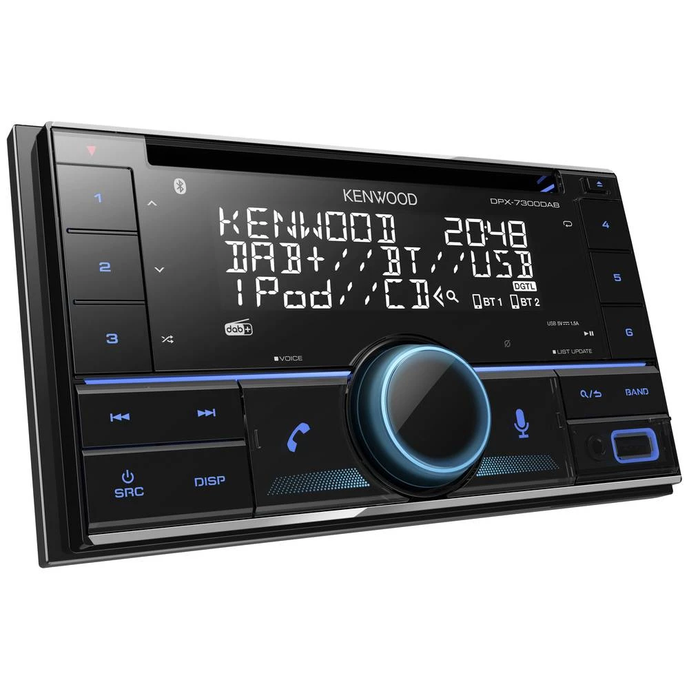 Kenwood DPX-7300DAB dvostruki DIN autoradio priključak na upravljaču vozila, DAB + tuner slika