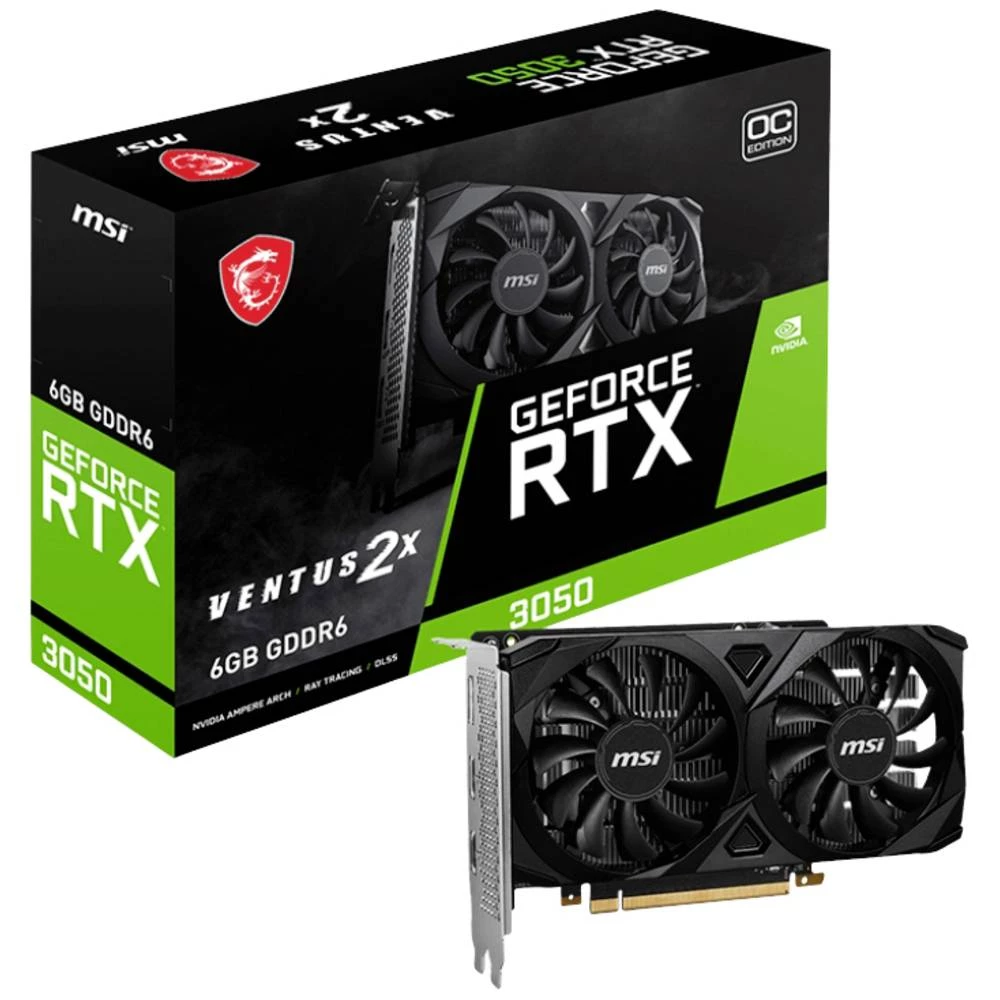 MSI grafička kartica Nvidia GeForce RTX 3050 VENTUS 2X OC 6 GB GDDR6-RAM PCIe x16 DisplayPort, HDMI™ NVIDIA G-Sync , nav slika