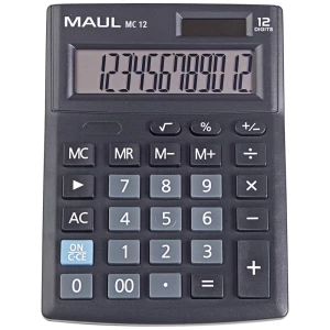 Maul MC 12 stolni kalkulator crna Zaslon (broj mjesta): 12 baterijski pogon, solarno napajanje slika