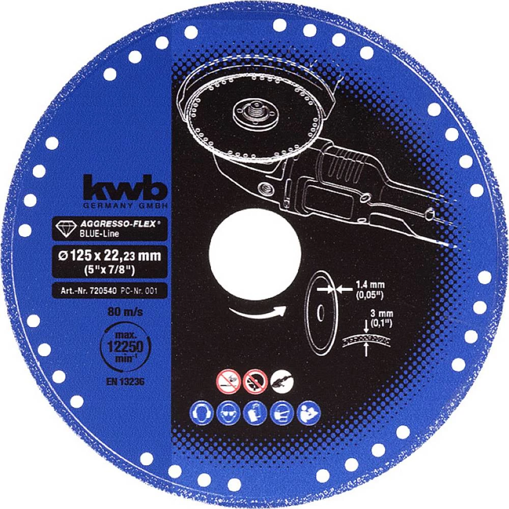 kwb 720540 dijamantna rezna ploča promjer 125 mm Promjer bušotine 22.23 mm metal kom. slika