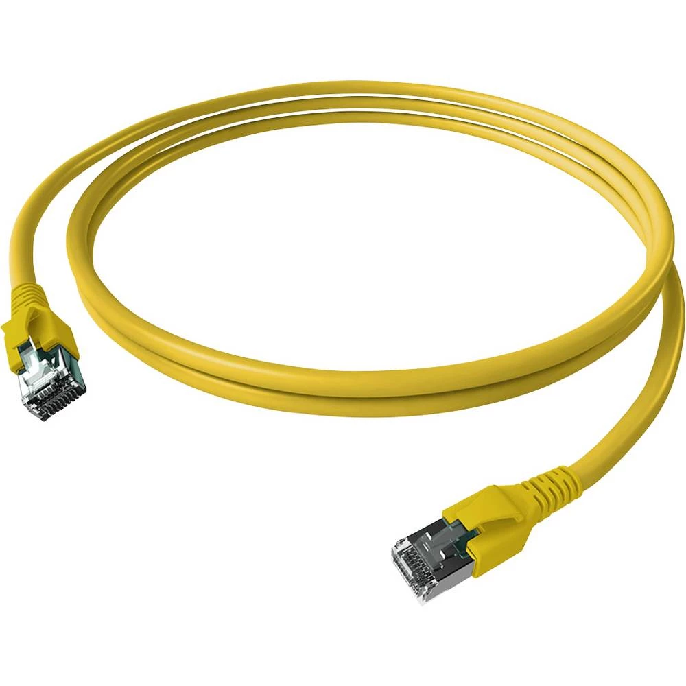 Easylan CP1KYBYBY0020 RJ45 mrežni kabel, Patch kabel CAT 6a S/FTP 2 m žuta dvostruko zaštićen, bez halogena, vatrostalan slika