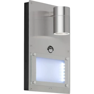 Vanjsko zidno svjetlo s detektorom pokreta LED GU10, LED fiksno ugrađena 10 W WOFI Marvel 4046.02.97.7002 Plemeniti čelik (bruše slika