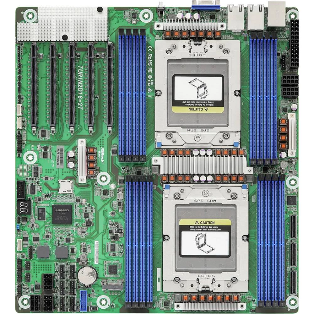 ASRock TURIN2D16-2T matična ploča Baza AMD SP5 Faktor oblika (detalji) EEB Set čipova matične ploče SoC slika