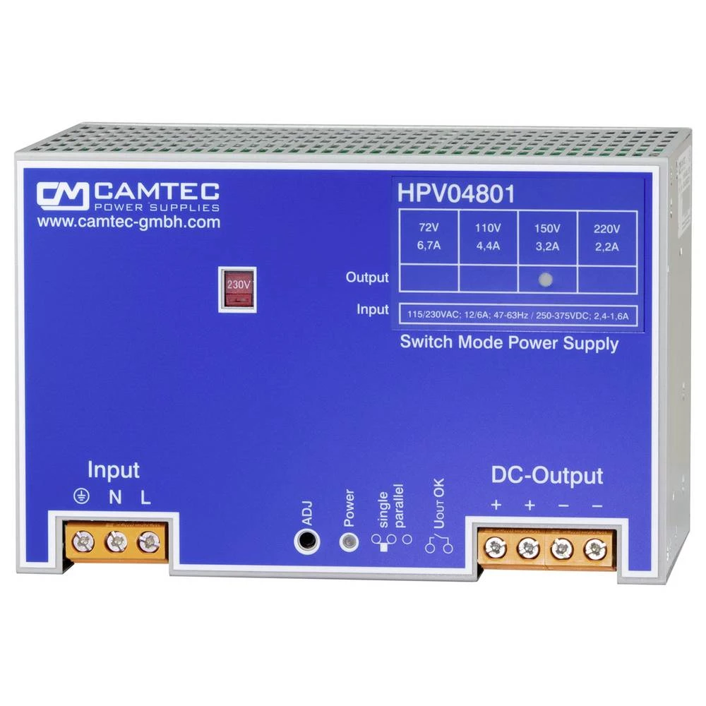 Camtec HPV04801.110(R2) DIN-napajanje (DIN-letva) 110 V 480 W Content 1 kom. slika