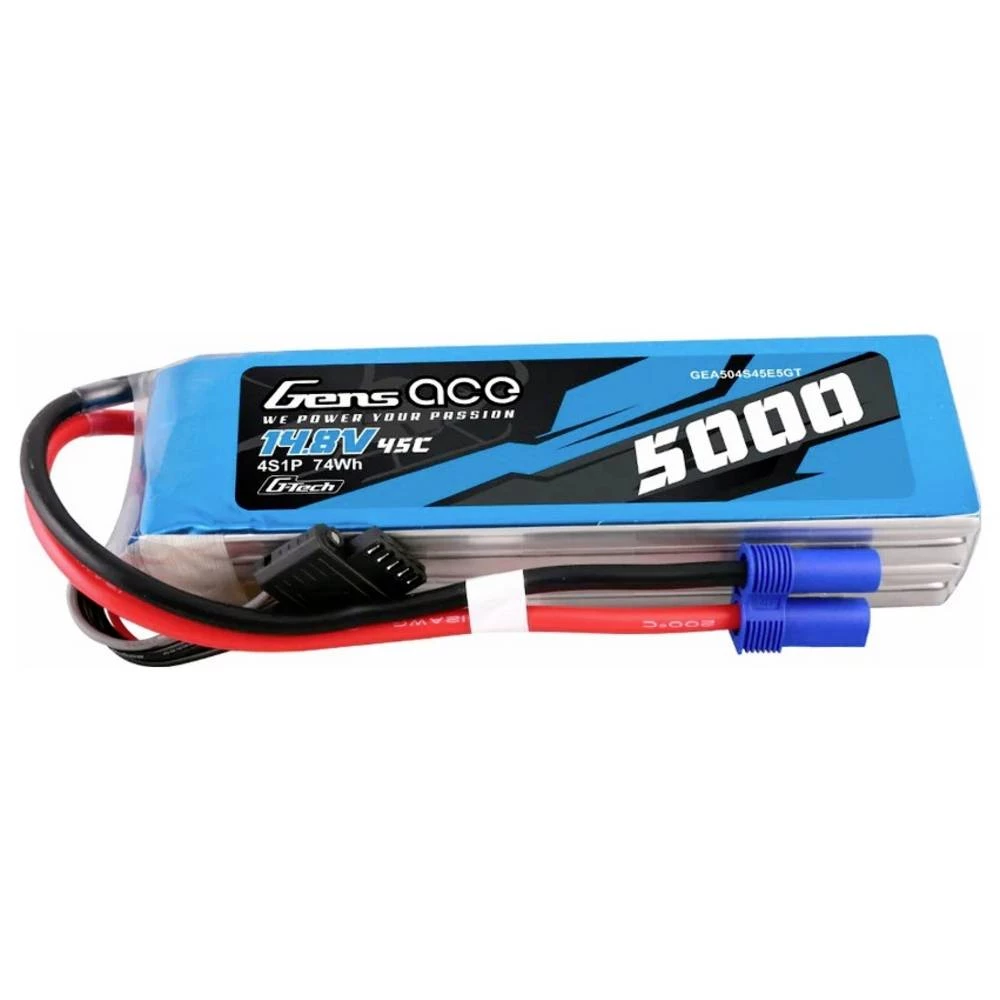 Gens ace lipo akumulatorski paket za modele 14.8 V 5000 mAh 45 C blok EC5 slika