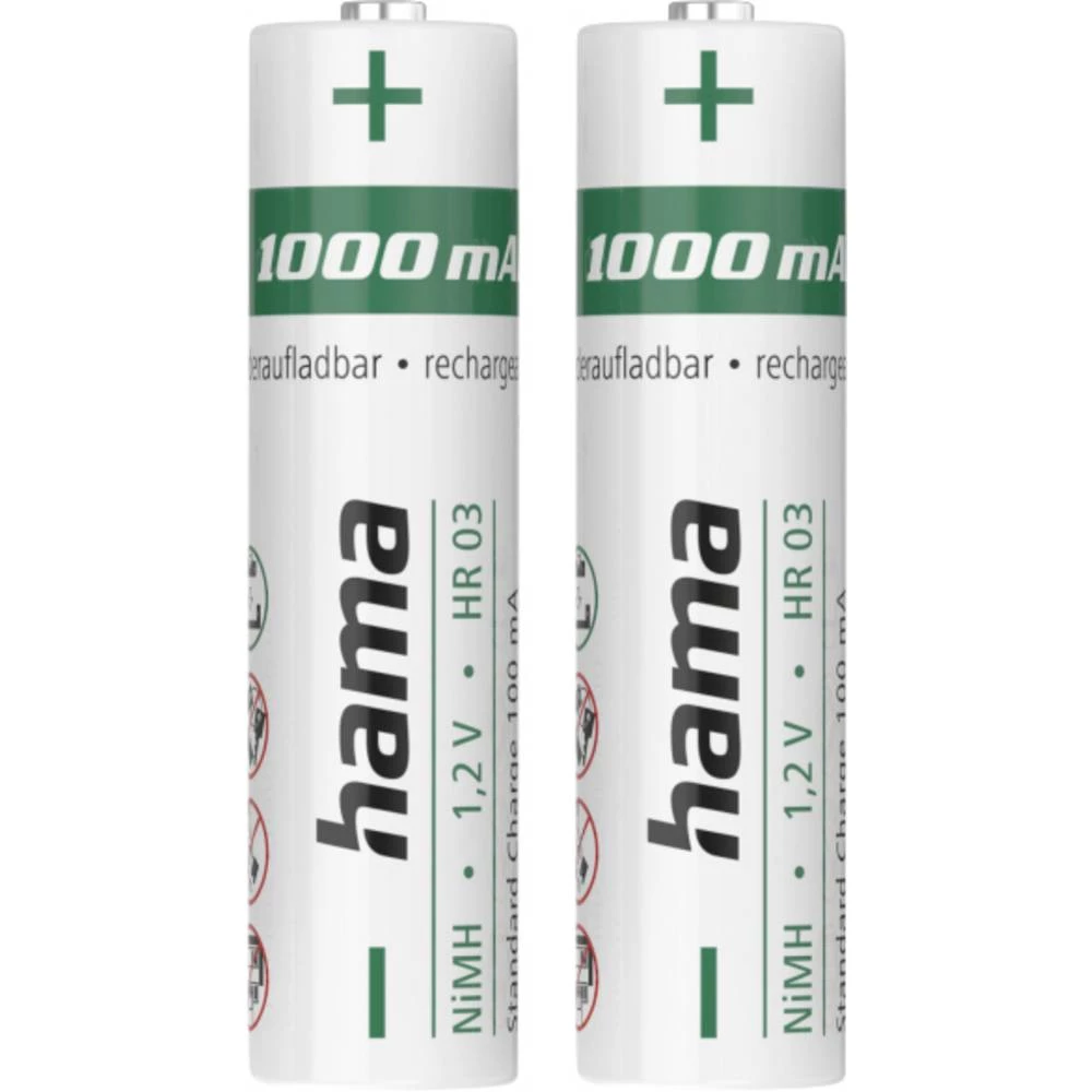 Hama NiMH-Akkus, AAA Micro, 1000 mAh, 1,2 V, 2 Stück micro (AAA) akumulator NiMH 1.2 V 2 kom. slika