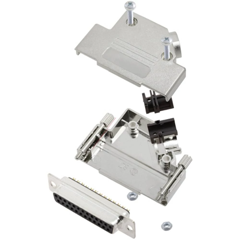 Višestruki ženski konektor D-SUB komplet 45 ° Broj polova: 25 Lemni kup TRU COMPONENTS TCD45PKM25DMSK 1 ST slika