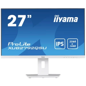 Iiyama PROLITE XUB2792QSU-W5 LED zaslon 68.6 cm (27 palac) Energetska učinkovitost 2021 E (A - G) 2560 x 1440 piksel WQHD 5 ms DVI, HDMI™, DisplayPort, USB, slušalice (3.5 mm jack) IPS LED slika