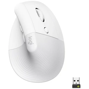 Logitech Lift Vertical Ergonomic Mouse ergonomski miš, miš bežično, Bluetooth®, bežični optički bijela 6 Tipke 4000 dpi slika