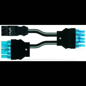 gotovi Y-kabel, Eca, 2 x muški / ženski, 3-pinski + 5-pinski / 5-pinski, kodirati A/I, H05VV-F 3G 2,5 mm², H05VV-F 2 x 1,5 mm², 0,5m, 1,50 mm² WAGO 771-5001/180-000 mrežni razdjelnik mrežni adapter... slika